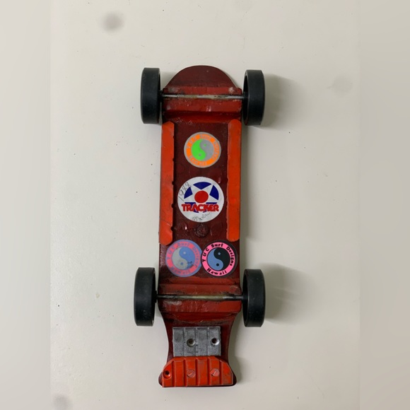 1980s Vintage Skateboard Shaped Pinewood Derby Race Car Hand Crafted Homemade - Picture 13 of 15